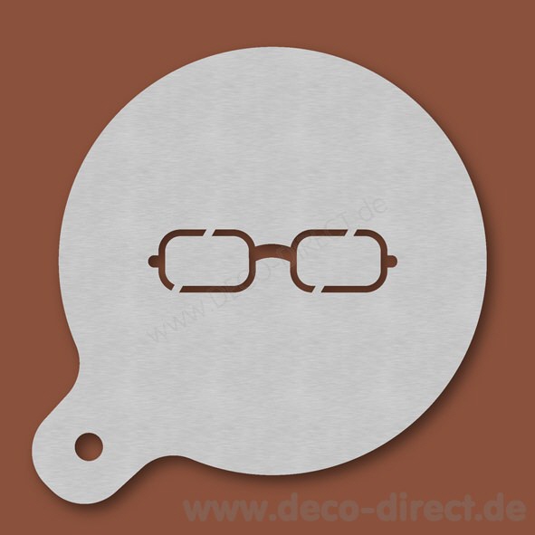 Cappuccino-Schablone Brille Edelstahl
