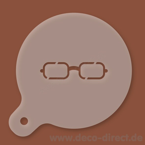 Cappuccino-Schablone Brille Kunststoff