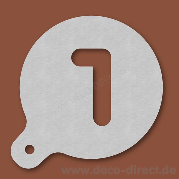 Cappuccino-Schablone Zahl 1 Edelstahl