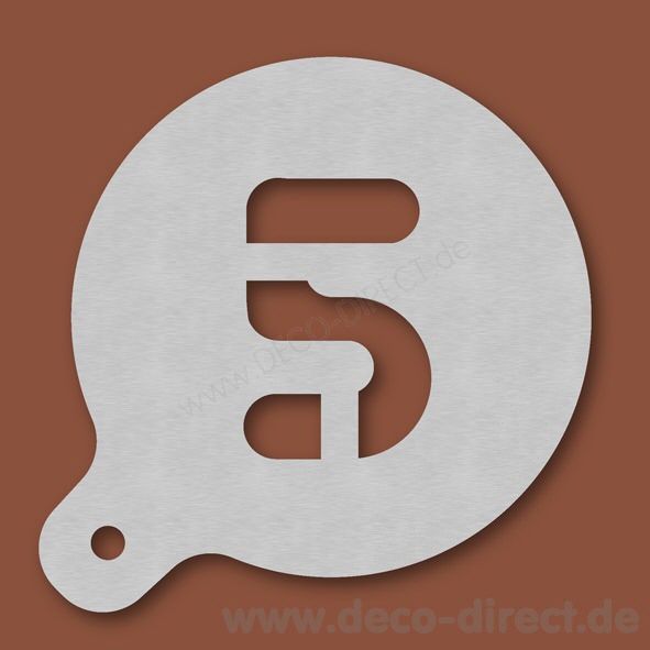 Cappuccino-Schablone Zahl 5 Edelstahl