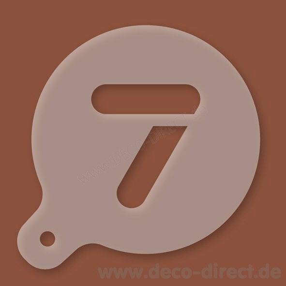 Cappuccino-Schablone Zahl 7 Kunststoff