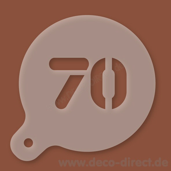 Cappuccino-Schablone Zahl 70 Kunststoff
