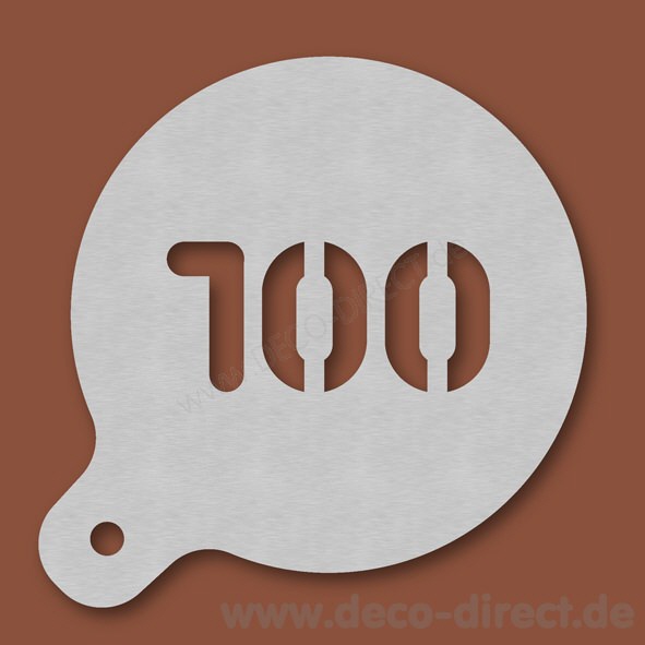 Cappuccino-Schablone Zahl 100 Edelstahl