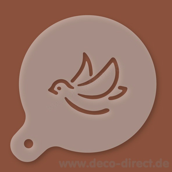 Cappuccino-Schablone Vogel Kunststoff