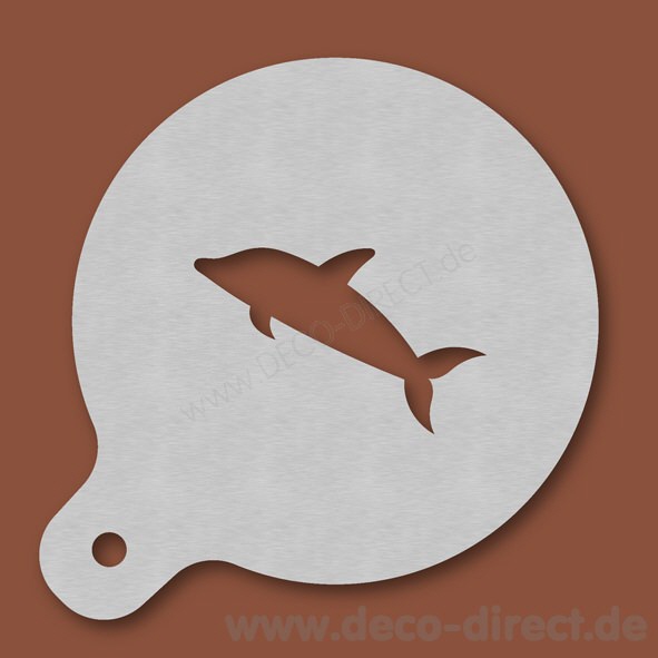Cappuccino-Schablone Delfin Edelstahl