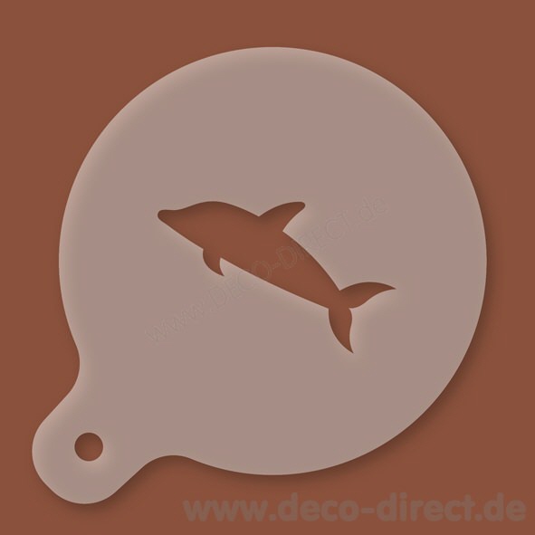 Cappuccino-Schablone Delfin Kunststoff