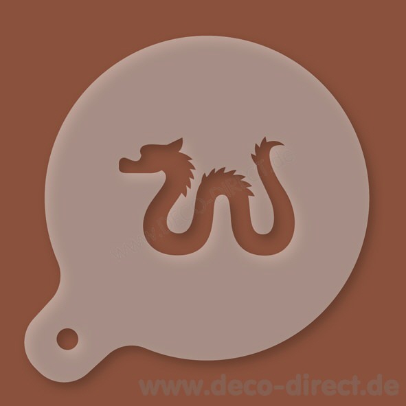 Cappuccino-Schablone Chinesischer Drache