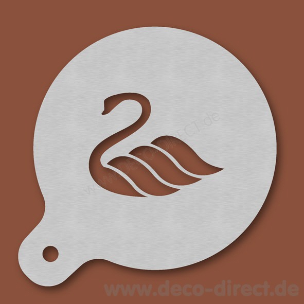 Cappuccino-Schablone Schwan Edelstahl