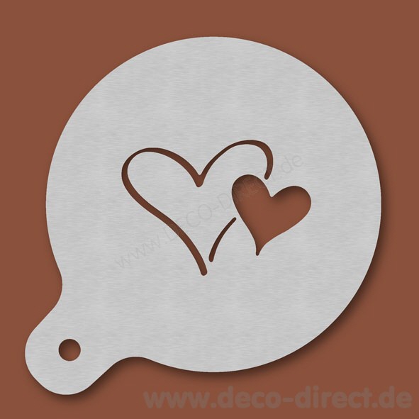 Cappuccino-Schablone Herz 2 Edelstahl