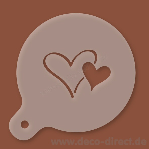 Cappuccino-Schablone Herz 2 Kunststoff