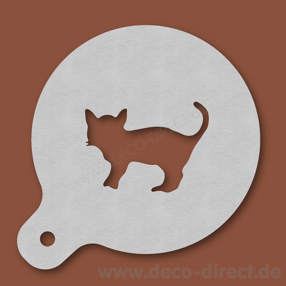 Cappuccino-Schablone Katze Edelstahl