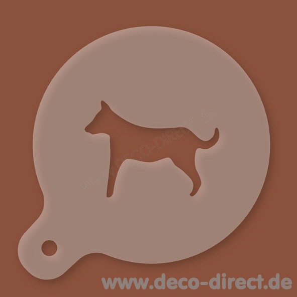 Cappuccino-Schablone Hund Kunststoff