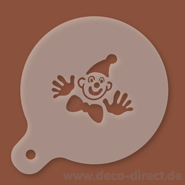 Cappuccino-Schablone Clown Kunststoff