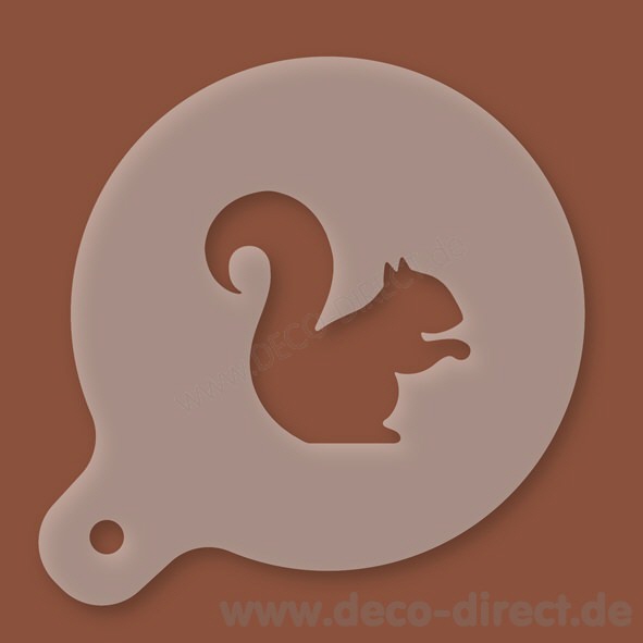Cappuccino-Schablone Eichh&ouml;rnchen Kunststoff