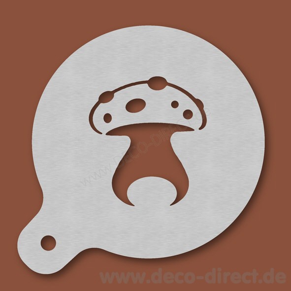 Cappuccino-Schablone Fliegenpilz Edelstahl
