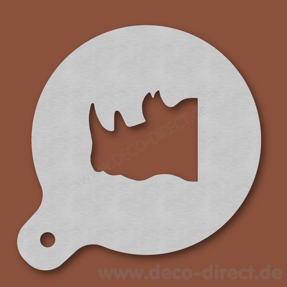 Cappuccino-Schablone Nashorn Edelstahl
