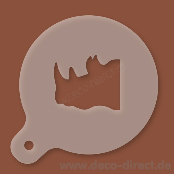 Cappuccino-Schablone Nashorn Kunststoff