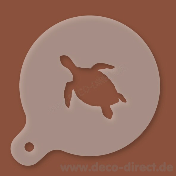 Cappuccino-Schablone Schildkr&ouml;te Kunststoff