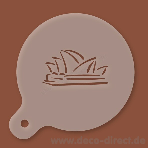 Cappuccino-Schablone Oper Sydney Kunststoff