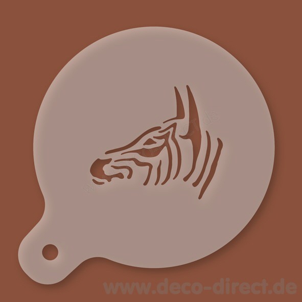 Cappuccino-Schablone Zebra Kunststoff