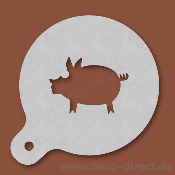 Cappuccino-Schablone Gl&uuml;cksschwein Edelstahl