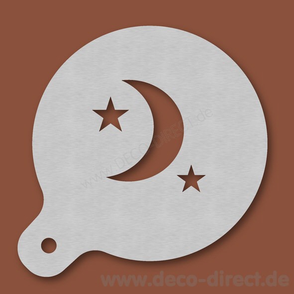 Cappuccino-Schablone Mond und Sterne Edelstahl