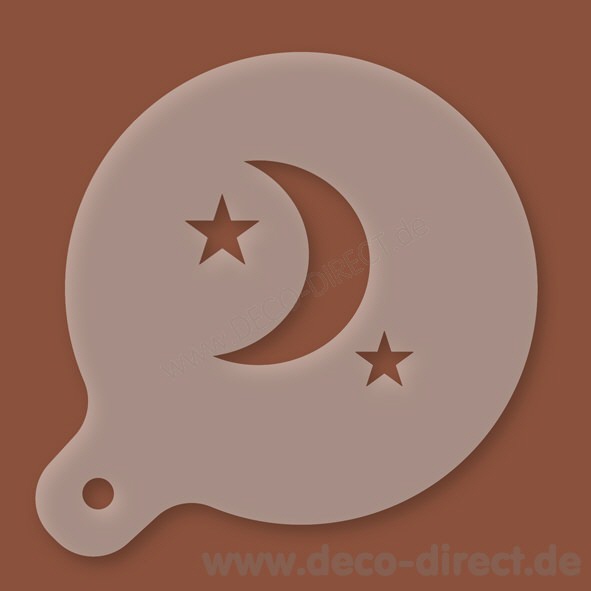 Cappuccino-Schablone Mond und Sterne Kunststoff