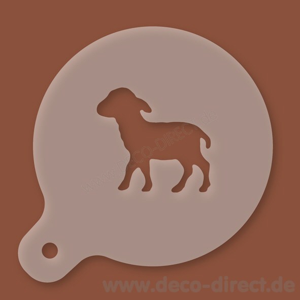 Cappuccino-Schablone Lamm Kunststoff
