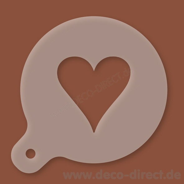 Cappuccino-Schablone Herz Spielkarte Kunststoff