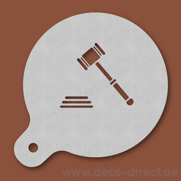 Cappuccino-Schablone Auktions-Hammer Edelstahl