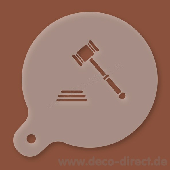 Cappuccino-Schablone Auktions-Hammer Kunststoff