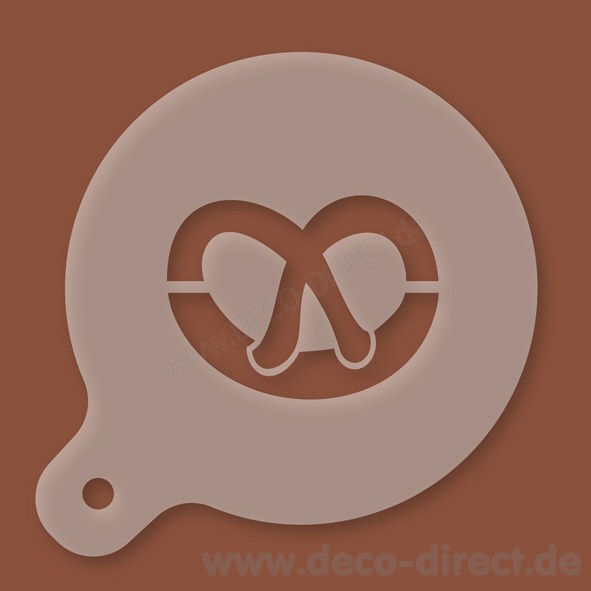 Cappuccino-Schablone Brezel Kunststoff