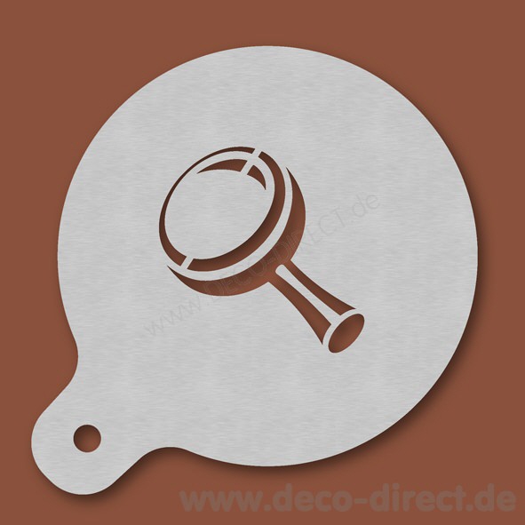 Cappuccino-Schablone Lupe Edelstahl