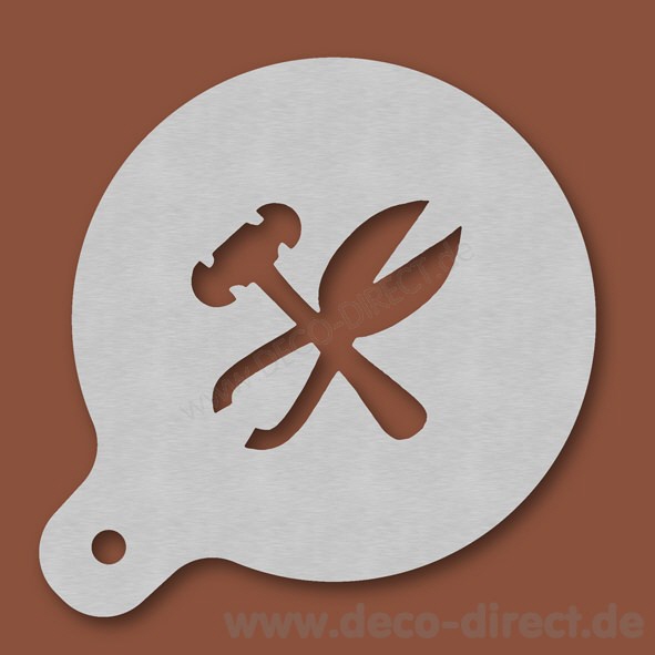 Cappuccino-Schablone Installateur Edelstahl