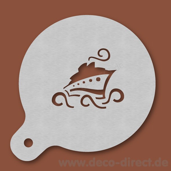 Cappuccino-Schablone Kreuzfahrtschiff Edelstahl