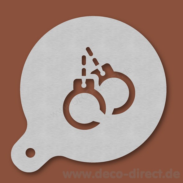Cappuccino-Schablone Handschellen Edelstahl