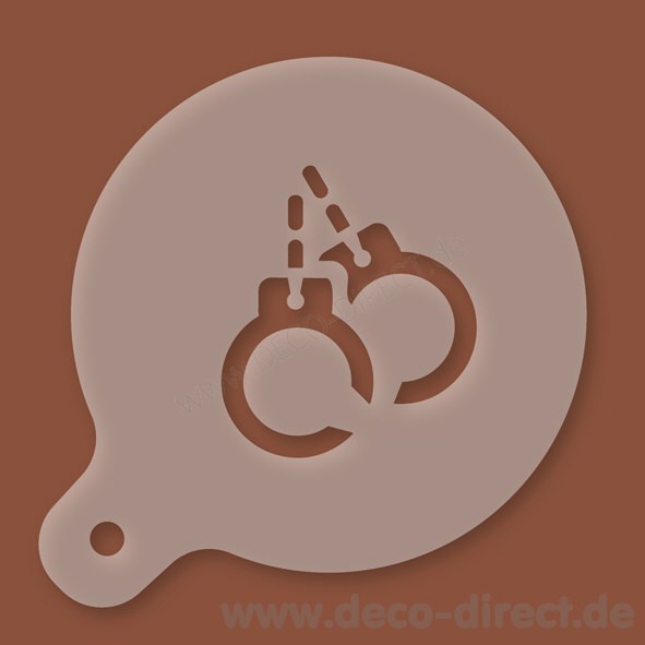 Cappuccino-Schablone Handschellen Kunststoff