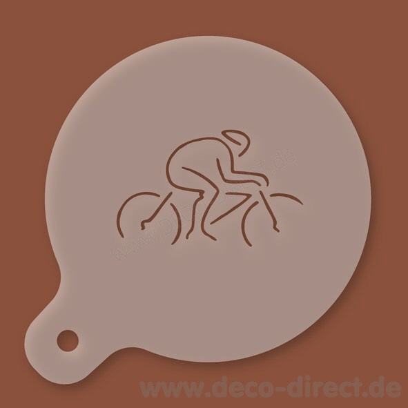 Cappuccino-Schablone Fahrradfahrer Kunststoff
