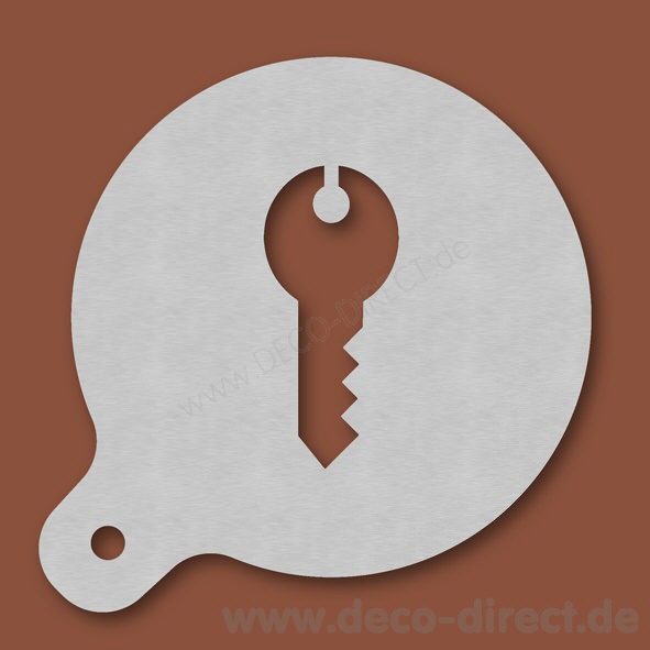 Cappuccino-Schablone Schl&uuml;ssel Edelstahl