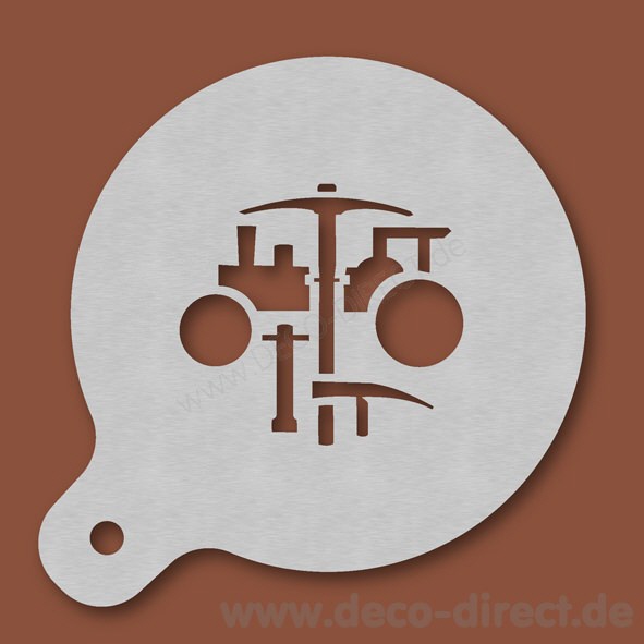 Cappuccino-Schablone Strassenbau Edelstahl