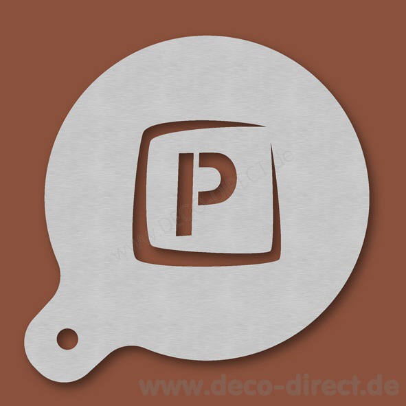 Cappuccino-Schablone Parkplatzschild Edelstahl