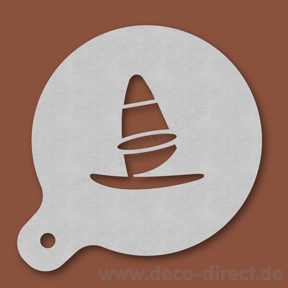 Cappuccino-Schablone Surfbrett Edelstahl