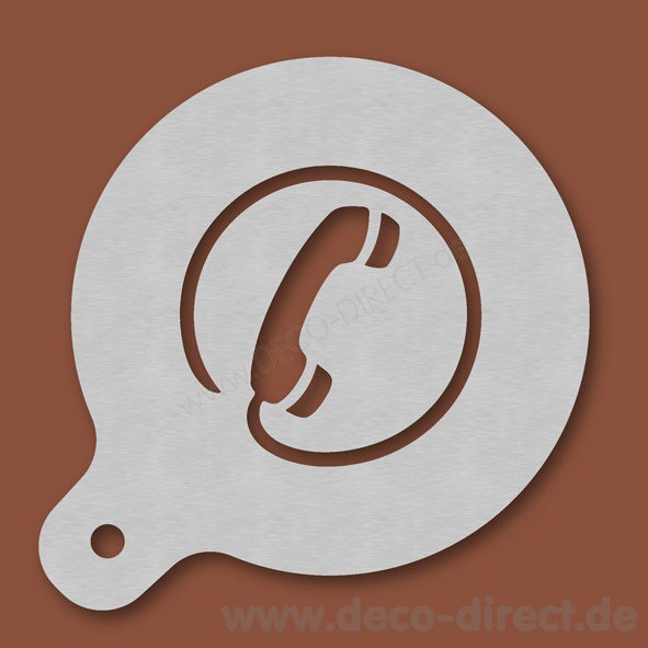 Cappuccino-Schablone Telefonh&ouml;rer Edelstahl