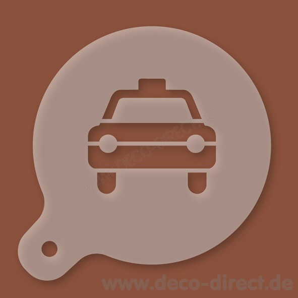Cappuccino-Schablone Taxi Kunststoff