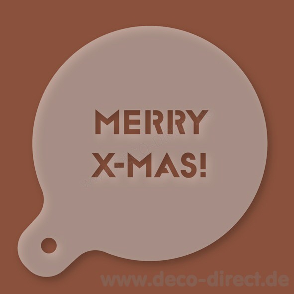 Cappuccino-Schablone Merry X-Mas Kunststoff