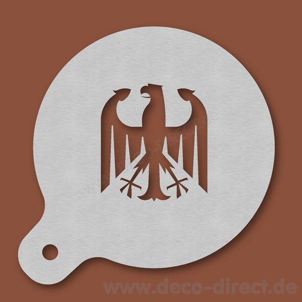 Cappuccino-Schablone Bundesadler Edelstahl