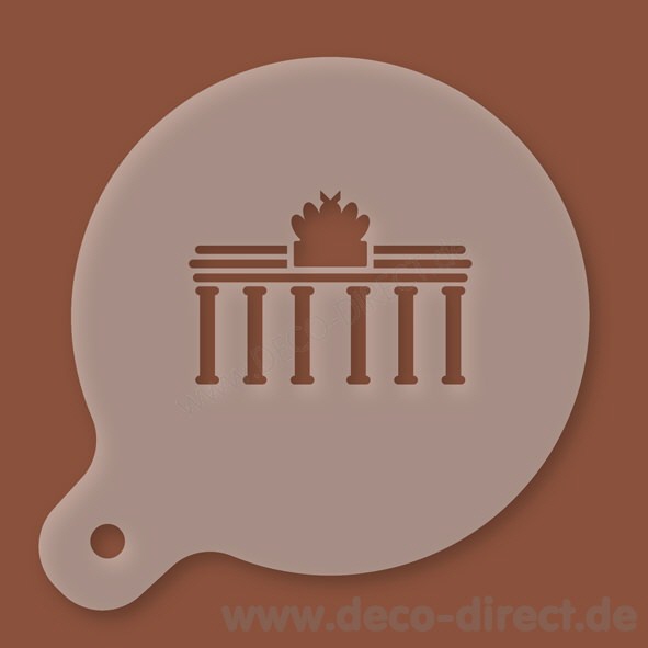 Cappuccino-Schablone Brandenburger Tor Kunststoff