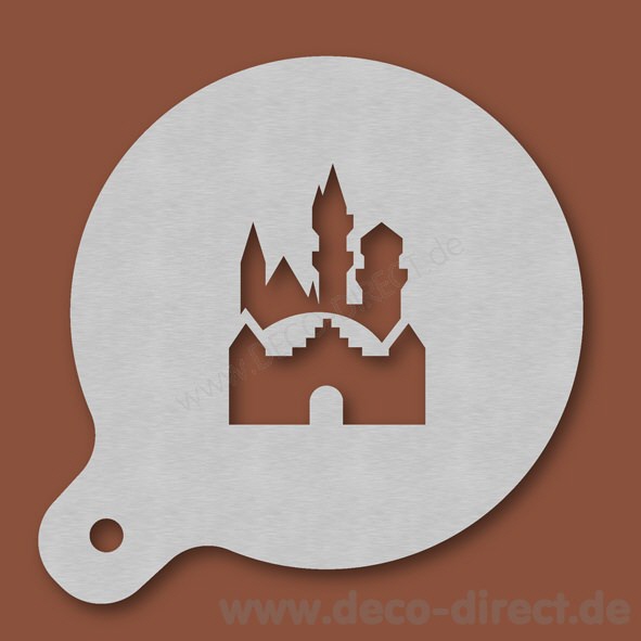 Cappuccino-Schablone Neuschwanstein Edelstahl