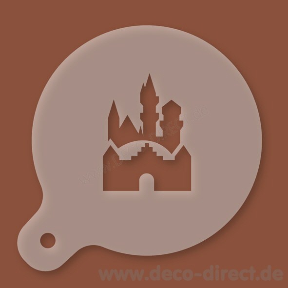 Cappuccino-Schablone Neuschwanstein Kunststoff