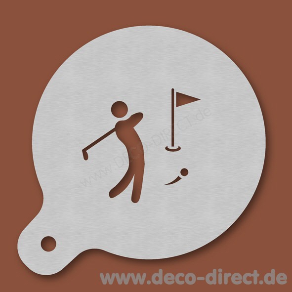 Cappuccino-Schablone Golfer Edelstahl